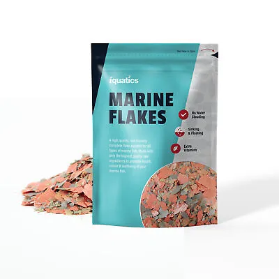 IQuatics Marine Fish Food Flakes - With Added Vitamins And Minerals • £4.99