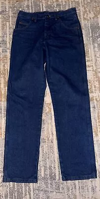 Wrangler 31MWZPW Dark Denim Jeans Tag Size 32x34 Measure 31x33 Cowboy • $3