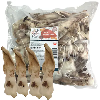 Dry Rabbit EARS For Dogs Fur Natural Air Dry Dog Treats Chews Gluten Free 500gr • £14.99