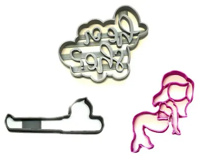 Fisherman Or Mermaid Gender Reveal He Or She Boy Girl Cookie Cutter Usa Pr1261 • $6.99