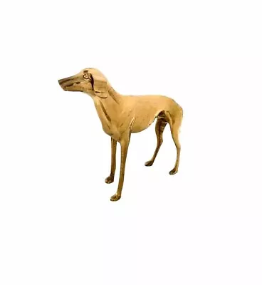 Dog Figurine Whippet Greyhound Standing Statue Vintage Laquard Brass Decor • $340