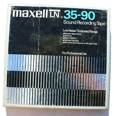 Vintage Maxell 25-90 LN 7  Reel To Reel Tape Sound Recording Tape 1800ft  • $29.99