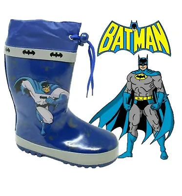 £9.98 • Buy Boys Wellies Infants Kids Batman Waterproof Rain Mucker Wellingtons Boots Sizes