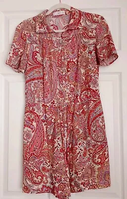 Mango MNG Paisley Zip Front  Jumpsuit/ Playsuit Romper Size S RRP £50 • £20