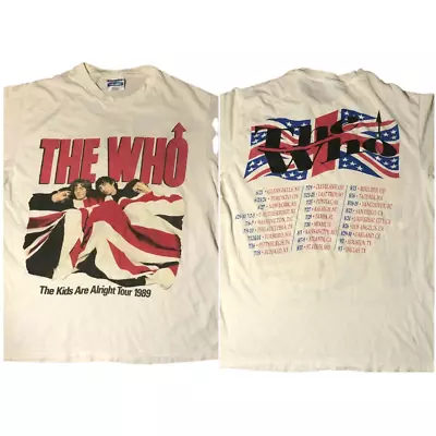 Vintage 80s The Who Concert Tour T Shirt Punk 1989 • $18.89