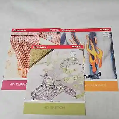 Husqvarna Viking Lot 3 4D User's Guides Design Aligner Fabric Decorator Sketch • $14.98