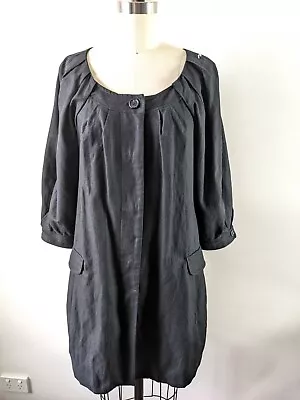 Vanessa Bruno Athe - Black Jacket Coat- Cotton And Linen - Size 38fr -  • $13.05