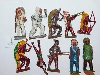 Old JOHILLCO 1950s Lead North American Indians On Foot 10 Pieces #I • £28.90