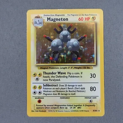 Magneton 9/102 Holo Rare Base Set 1999  Pokemon Card WOTC LP TCG • $14.99