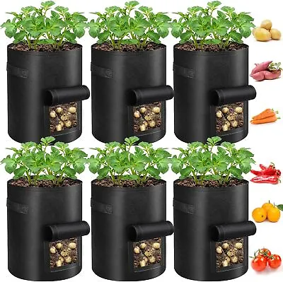 4/8Pc 10Gallon Plant Grow Bags Potato Fruit Vegetable Garden Planter Growing Bag • £14.79