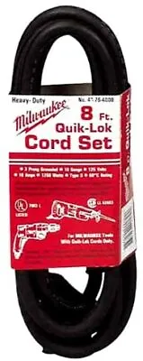 Milwaukee 48-76-4008 Quik-Lok 8-Foot 3 Wire Grounded Cord • $35
