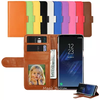 For Samsung Galaxy S9 S8 Plus S7 Edge Wallet PU Leather Flip Case Card Cover • $7.99