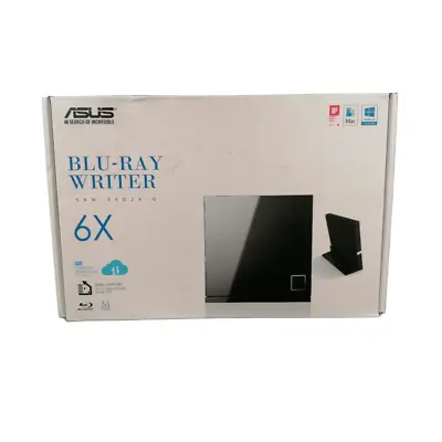 Asus (SBW-06D2X-U) External Slimline Blu-Ray Writer USB 2.0 6x BDXL & 3D Sup • £119.99