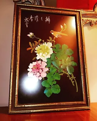 Vintage Chinese Original Oil On Silk Of Floral W/Birds Signed & Framed • $399.99