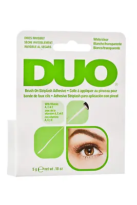 UK DUO EYELASH LASH STRIP LASH GLUE ADHESIVE BRUSH LATEX Clear TONE 5G • £4.99