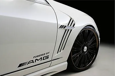 Powered By AMG Mercedes Benz Sport Racing Decal Sticker Emblem Logo BLACK Pair • $29.95