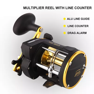 $68.99 • Buy Trolling Fishing Reels Right Hand Drum Wheel Boat Sea Fishing Reel Line Counter