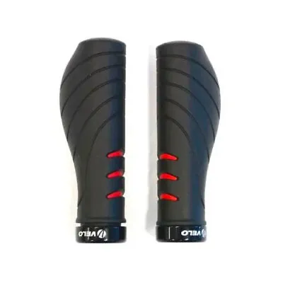 Velo Lock-On Gel Ergo Handlebar Grips (Black/Red) —AUS STOCK— Grip Bar MTB Road • $23.16