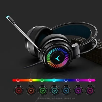 Gaming Headphones Pro Stereo Sound Wired USB RGB Virtual Led Light With Mic • $26.99