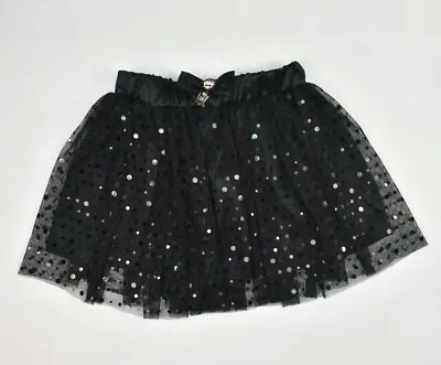 Monster High Girls Skirt Size 8 Black Lined Embellished Tutu Mattel  • $14.68
