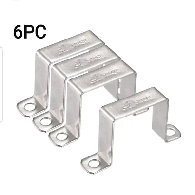 6pcs U Shaped Connector Bracket Stainless Steel For Door Closed Bar Holder Strut • $19.90