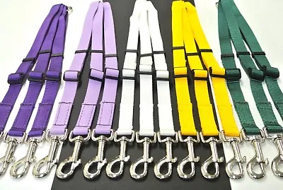 Deluxe 3 Way Dog Lead Splitter Adjustable 20mm Strong Webbing In Various Colours • £11.95