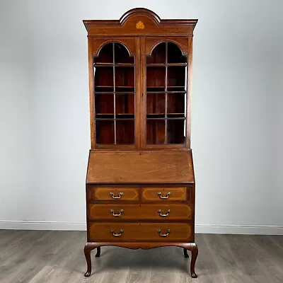 Antique Late 19th Century Bureau Bookcase In Mahogany ( REF AF-3212 ) • £365