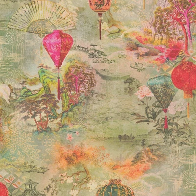 £22.99 • Buy AS Creation Asian Fusion Wallpaper 37466-1 - Vinyl Oriental Japanese Toile Scene