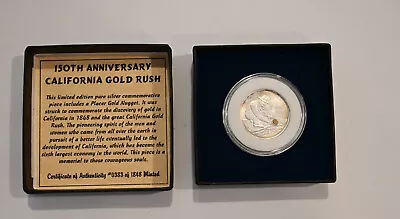 California Gold Rush Discovery Of Gold Silver With Prospector With Placer Nugget • $42