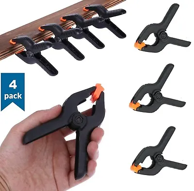 4 X Plastic Spring Clamps Grips Clips Market Stall 2   Micro Small Nylon Craft • £3.59