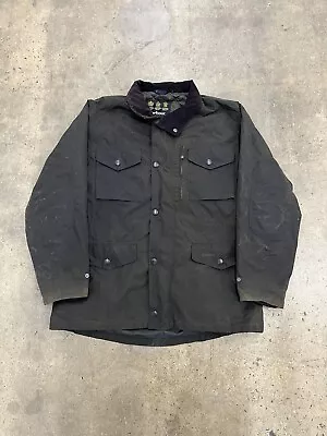 Vintage Barbour Sapper Wax Quilted Lined Green Jacket Size Large AW2018 • $120