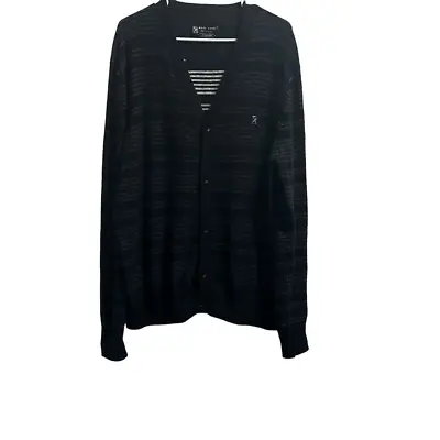 Marc Ecko Mens Cut & Sew Black Cardigan Sz.XL • $34