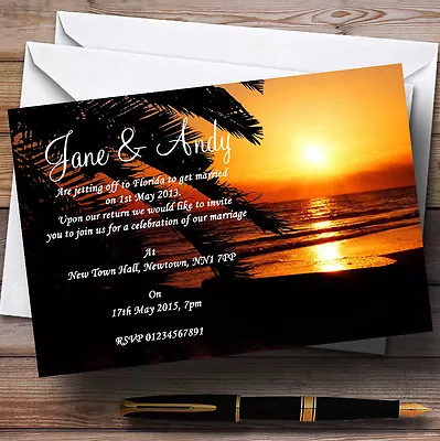 £7.29 • Buy Gorgeous Florida Sunset Beach Personalised Wedding Invitations
