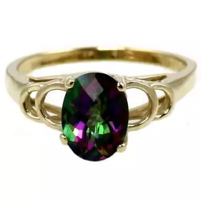 R300 Mystic Fire Topaz 10Ky Gold Ring • $124.03