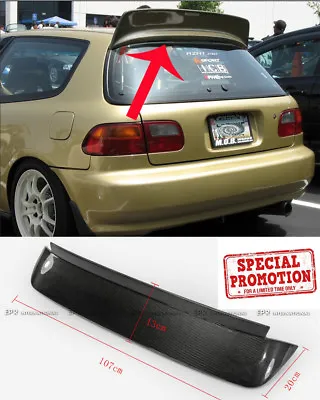 For Honda Hatchback 92-95 EG Civic Carbon Fiber BYS Rear Trunk Spoiler Wing • $493.42