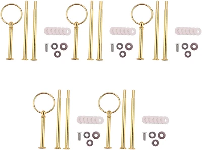 £26.78 • Buy 5 Wedding Metal Gold 3 Tier Cake Stand Handle Rods Fittings Kit
