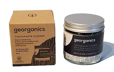 GEORGANICS Activated Charcoal Natural Whitening Toothpaste Powder 60ml VEGAN • £5.99
