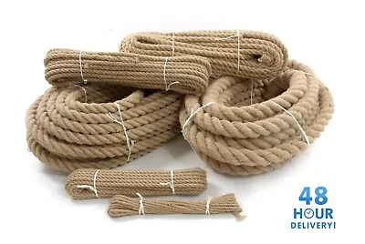 £3.95 • Buy Hessian Jute Natural Rope Twisted Braided Decking Garden Boating Sash 6mm - 50mm