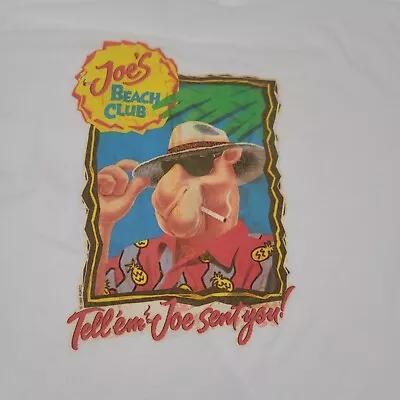 Vintage 90s Camel Cigarettes Joe's Beach Club T Shirt Adult XL White USA 1993 • $27.90