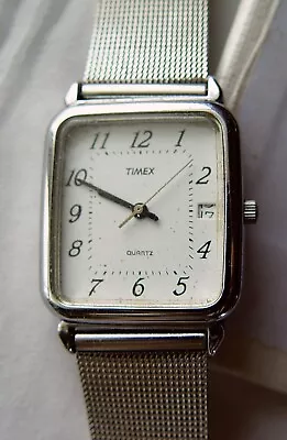 Nice TIMEX Wrist Watch Silvery Rectangular Classy Looking. Unisex Style • $15