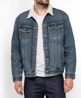 Lee Jacket Mens Rider Sherpa Denim 'Vintage Worn' FACTORY SECONDS L230 • $37.32