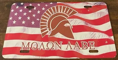 MOLON LABE Novelty Booster License Plate USA Flag Spartan • $24.99