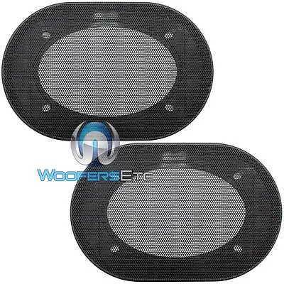 (2) UNIVERSAL 4 X6  SPEAKER COAXIAL COMPONENT PROTECTIVE GRILLS COVERS NEW PAIR • $24.99