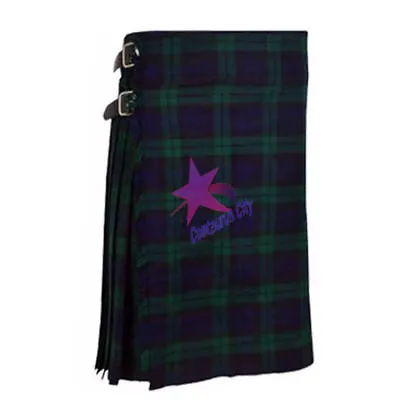 £17.49 • Buy CC Men's Scottish Kilts 13oz Highland Black Watch Tartan Kilt Lightweight 5 Yard