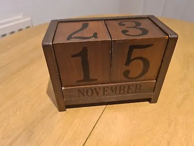 £14.99 • Buy Wooden Blocks Calendar Desktop Perpetual Calendar
