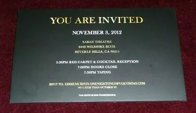 RARE 2012 Red Carpet Event EDDIE MURPHY One Night Only Taping INVITATION TICKET • $22.22