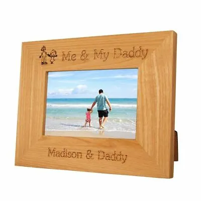 Personalised Me And My Daddy 4x6 Oak Frame:daughter Fathers Day Frame • £24.99