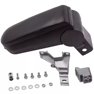 Front Black Leatherette Center Console Armrest Fit For VW Jetta Golf Mk4 Passat • $47.20