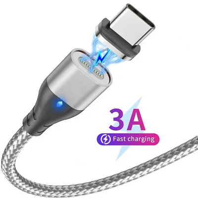 LED Type C Magnetic Charging Cable 3A Fast Charger Data Sync Cord USB C Cable  • $3.22