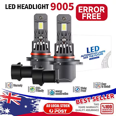 Error Free 9005 HB3 LED Headlight Bulbs Kit High Beam 6000K White Replace Lamp • $36.99